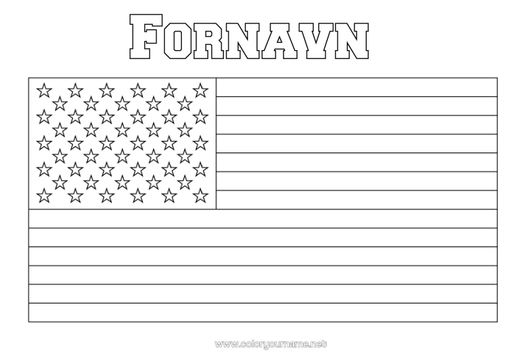 Fargeleggingssiden til utskrift USA Flagg Symboler