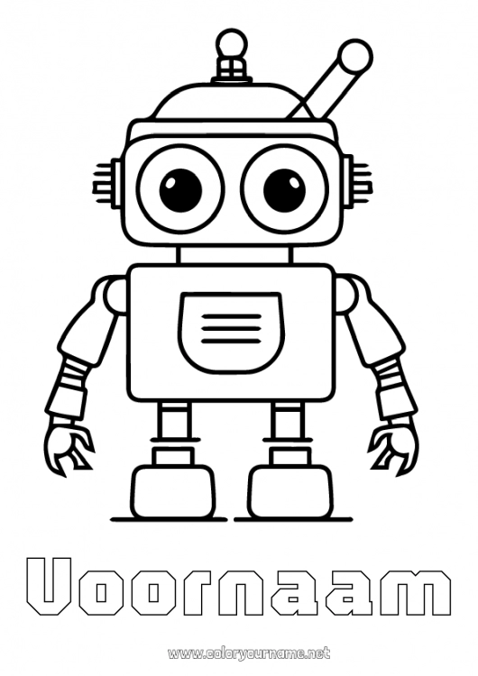Kleurplaat om af te drukken Robot Eenvoudige kleurplaten