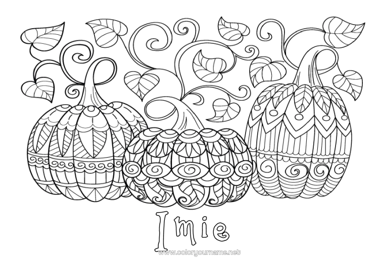 Kolorowanka do wydruku Dynia Halloween Mandala Jesień