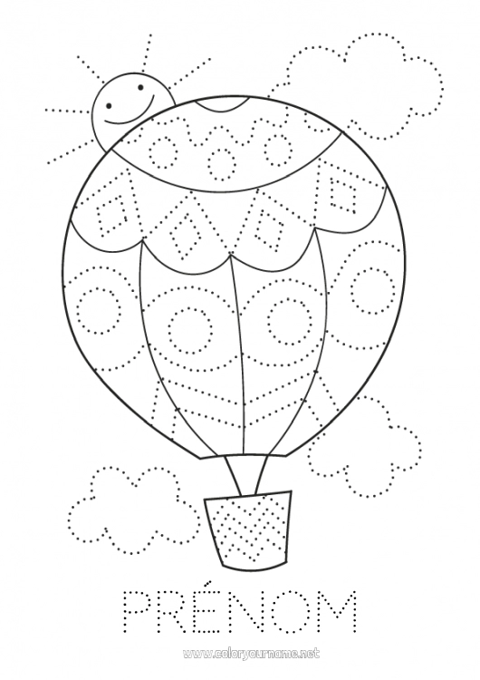 Coloriage à imprimer Activités enfants Montgolfière Coloriages faciles Trace et colorie Véhicules aériens