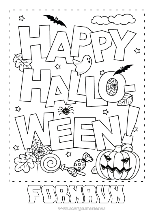 Fargeleggingssiden til utskrift Godteri Gresskar Halloween Påmelding 