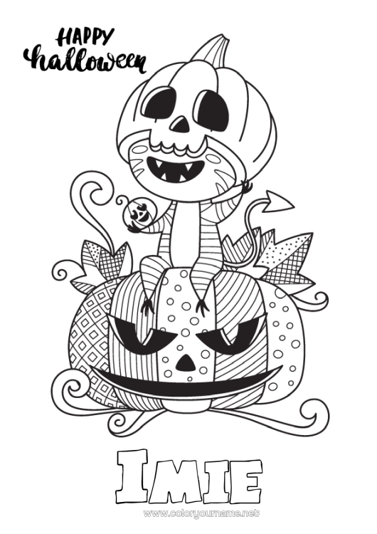 Kolorowanka do wydruku Dynia Czarny kot Kot Halloween Psy i koty Napis 'halloween'