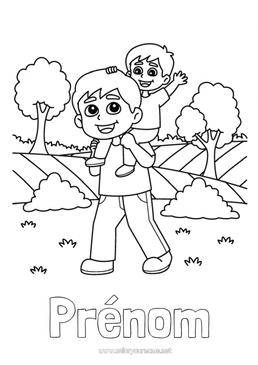 Coloriage à imprimer Papa Enfant Adulte