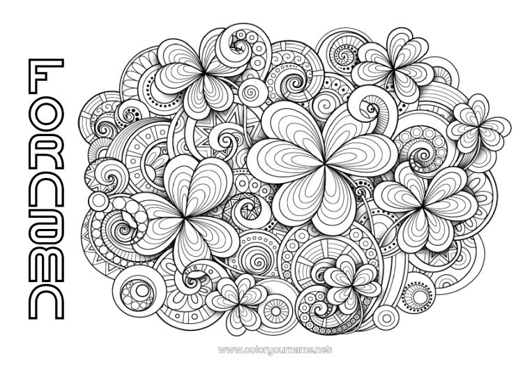Färgläggningssida att skriva ut Lugn och zen Konst Mandala Klee Irland Zentangle Keltisk