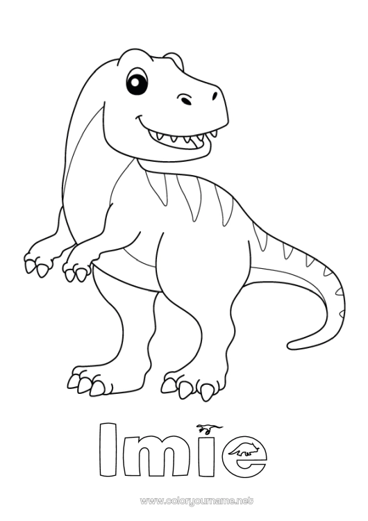 Kolorowanka do wydruku Dinozaury Zwierzę Tyranozaur