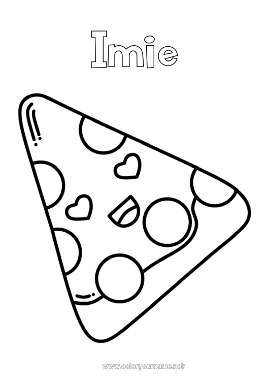 Kolorowanka do wydruku Uroczy Włochy Łatwe kolorowanki Pizza