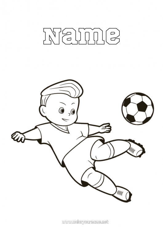 Coloring page to print Football Sport Boy Team sports Soccer player