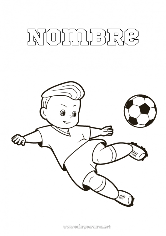 Dibujo para colorear para imprimir Fútbol Sport Chico Deportes en equipo Jugador de fútbol