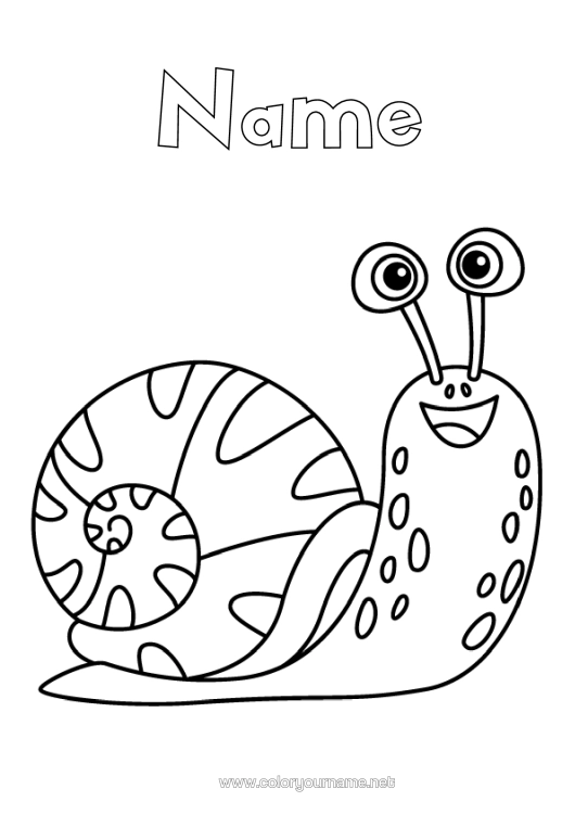 Colouring page to print Animal Snail Insects