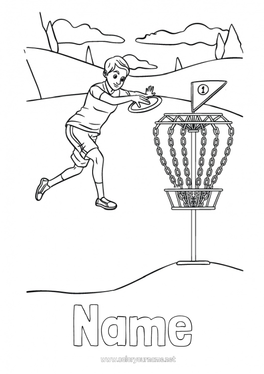 Coloring page to print Sport Other sports Ultimate frisbee