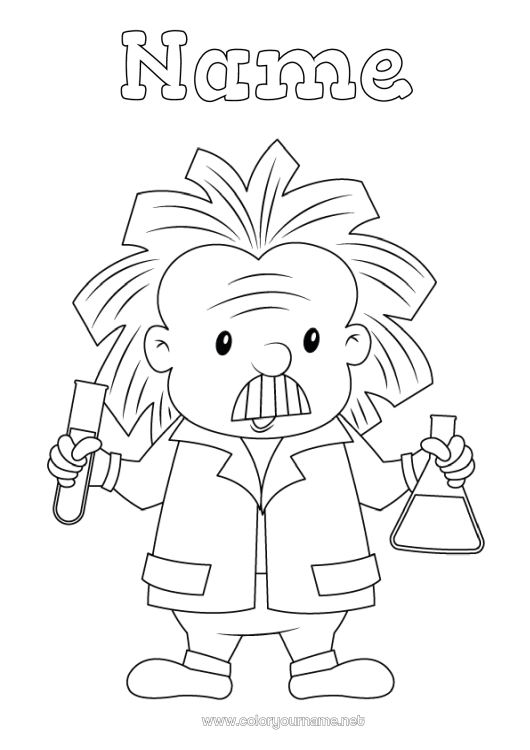 Coloring page to print Education Professions Scientist Science