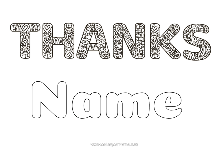 Colouring page to print Mandala Nanny Zentangle Coach, Trainer Thank You. Competitions And Awards