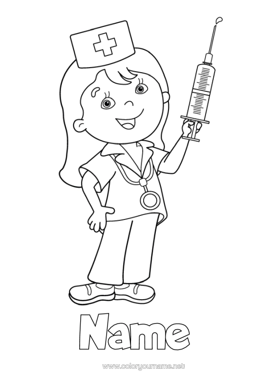 Colouring page to print Doctor Physician Health Professions