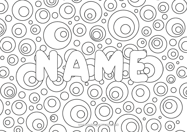 Coloring page to print Mandala Decorated name Drinks Soda Zentangle Lemonade Champagne