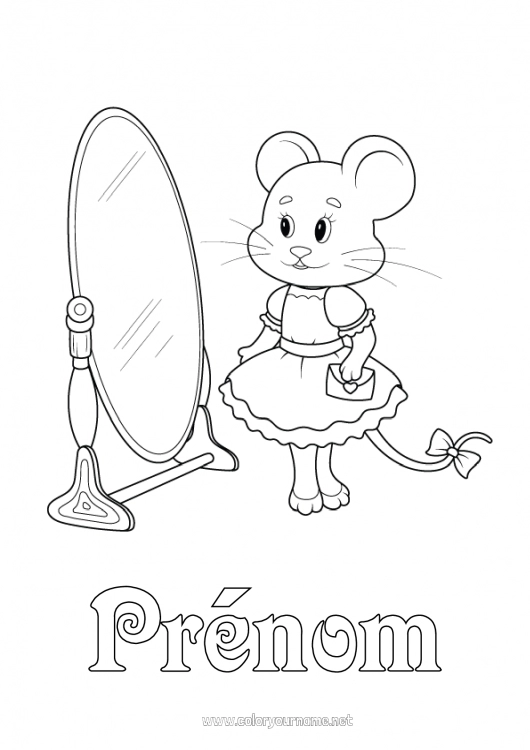 Coloriage à imprimer Souris Petite Souris Animal Animaux de la forêt