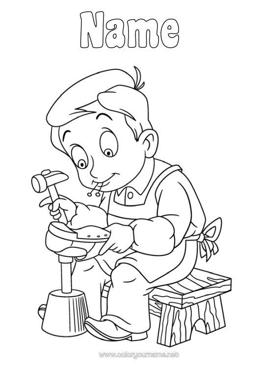 Colouring page to print Shoe Cobler