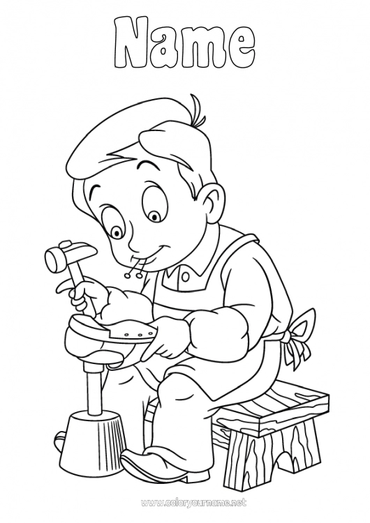 Coloring page to print Shoe Shoemaker