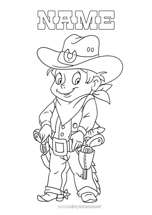 Coloring page to print Cowboy