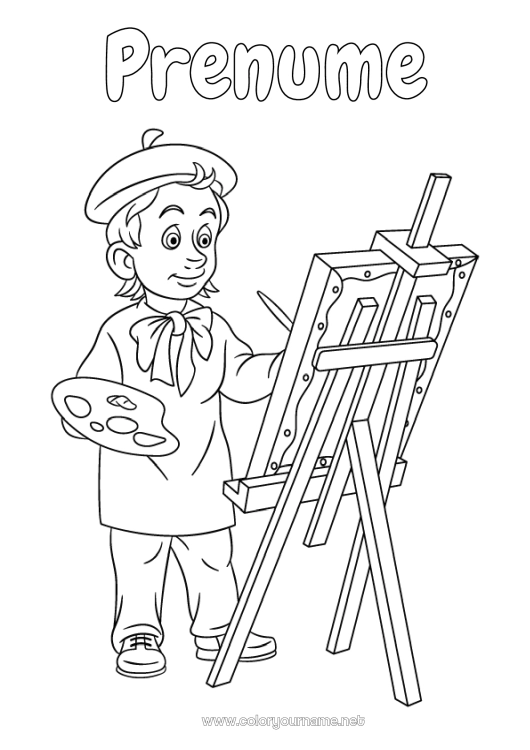 Pagină de colorat de imprimat Art - artă Meserii de artă Pictor