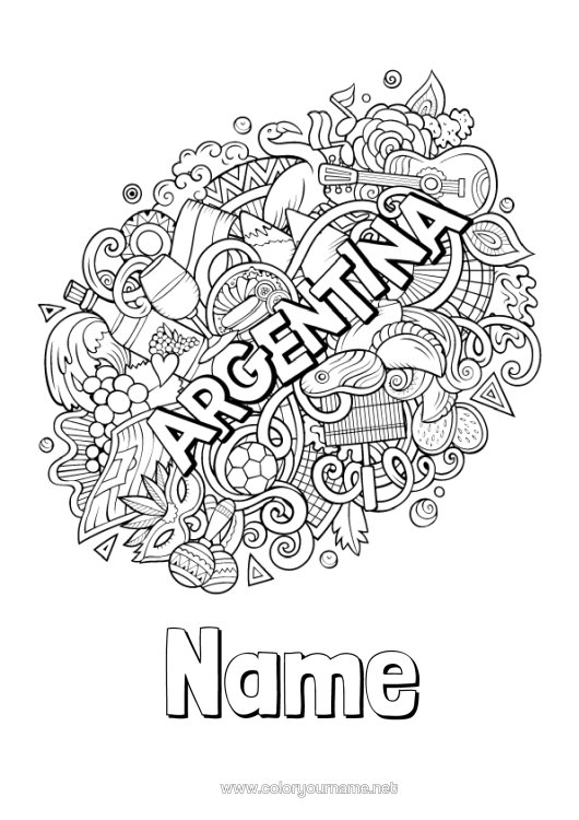 Colouring page to print Mandala Symbols Complex Colouring Pages Argentina