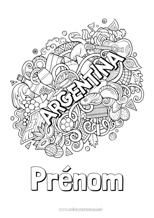 Coloriage à imprimer Mandala Symboles Coloriages complexes Argentine