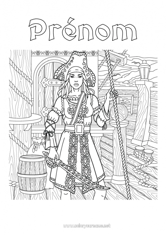 Coloriage à imprimer Pirate Bateau Coloriages complexes Véhicules maritimes