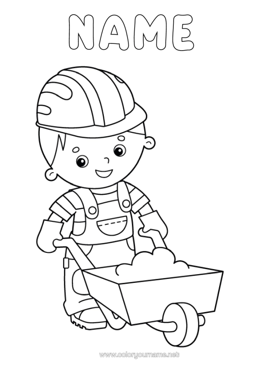Colouring page to print Construction Trades Bricklayer