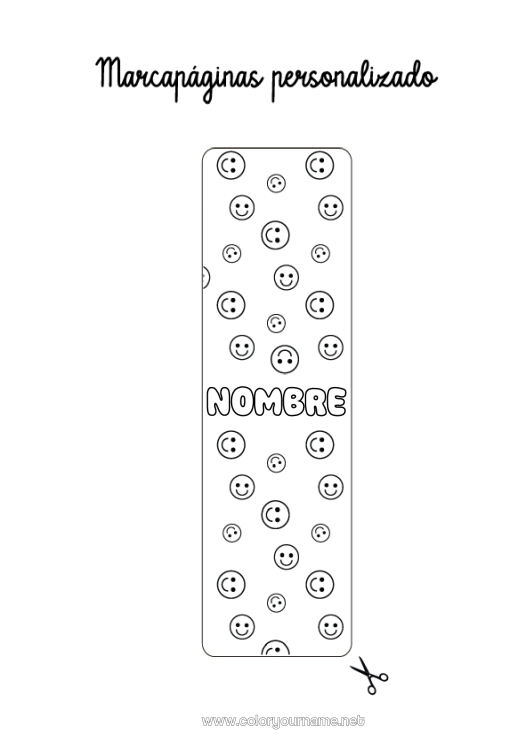 Dibujo para colorear para imprimir Actividades para niños Marcador Emoticono