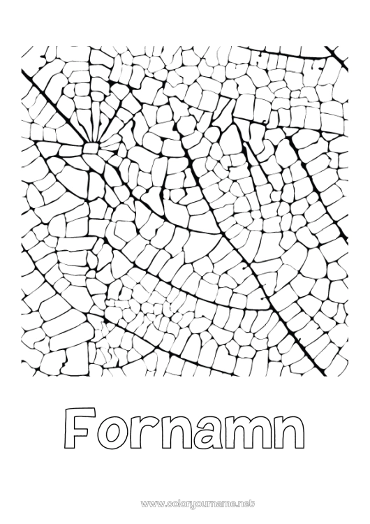 Färgläggningssida att skriva ut Blad Utsmyckat namn Komplexa målarbilder Zentangle