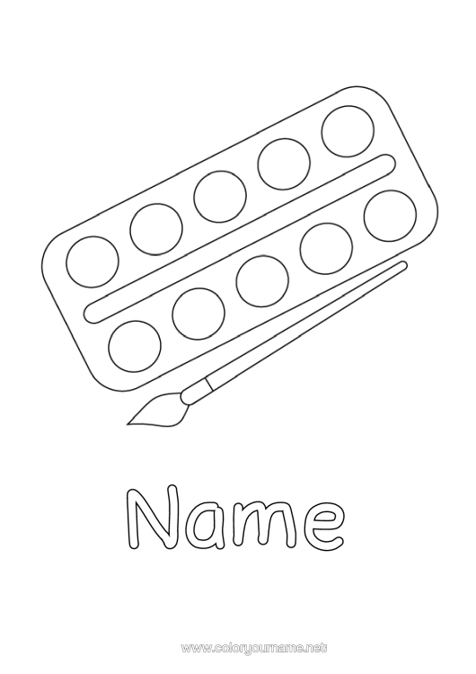 Colouring page to print Art Brush Easy Colouring Pages Stationery Supplies Painting