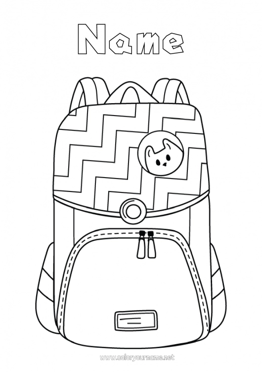 Coloring page to print Pokemon Schoolbag Animated cartoon