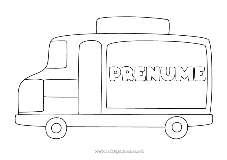 Pagină de colorat de imprimat Camion Vehicule Desene de colorat ușoare Camioane și vehicule utilitare