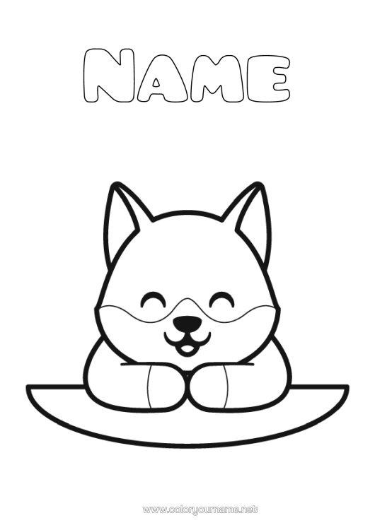 Colouring page to print Wolf Cute Cute Animal Easy Colouring Pages Forest Animals Lectern