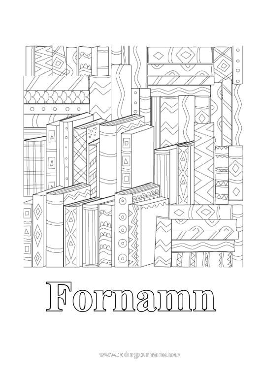 Färgläggningssida att skriva ut Komplexa målarbilder Bok Zentangle Läsning