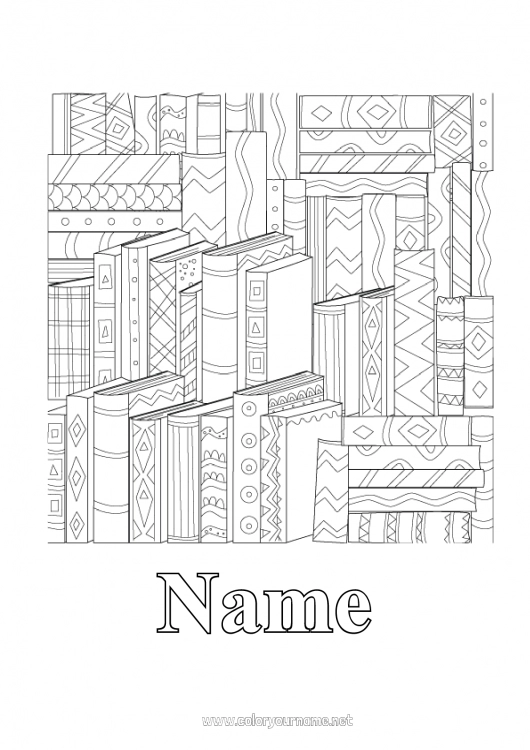 Coloring page to print Complex coloring pages Book Zentangle Reading