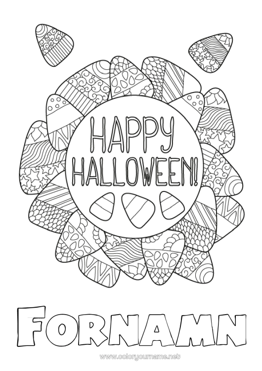Färgläggningssida att skriva ut Godis Ett godis eller ett spratt? Halloween Anmälan