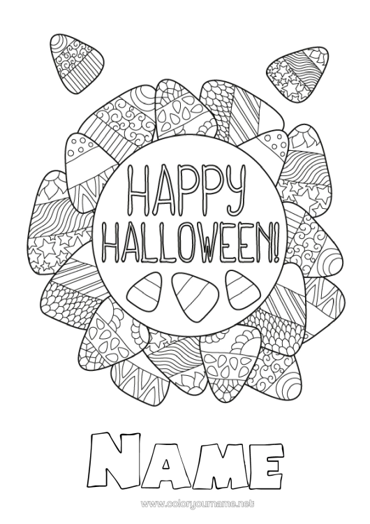 Colouring page to print Sweets Trick Or Treat? Halloween Halloween Sign-Up