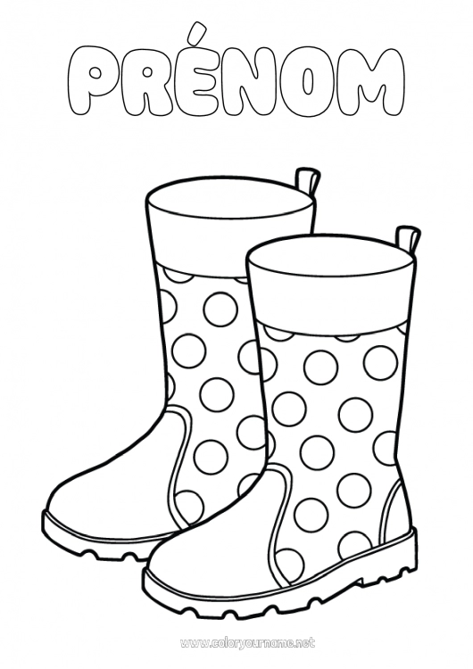 Coloriage à imprimer Coloriages faciles Bottes Chaussure