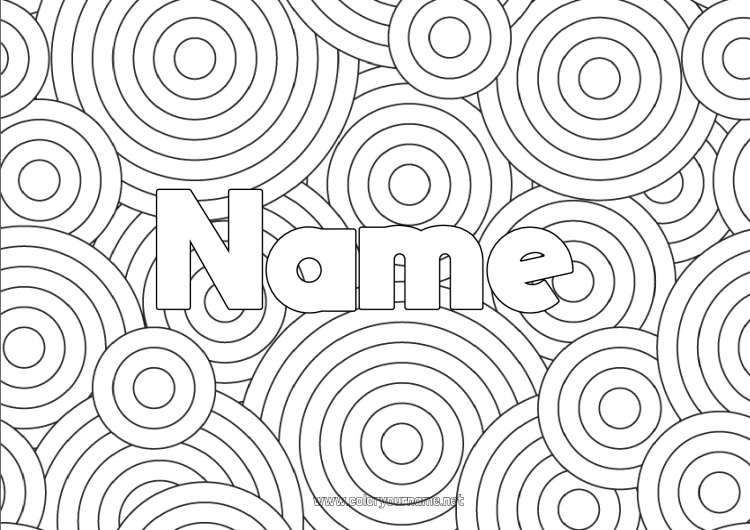 Coloring page to print Decorated name Complex coloring pages