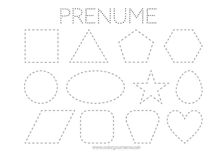 Pagină de colorat de imprimat Activități pentru copii Desene de colorat ușoare Urmează și colorează Forme geometrice