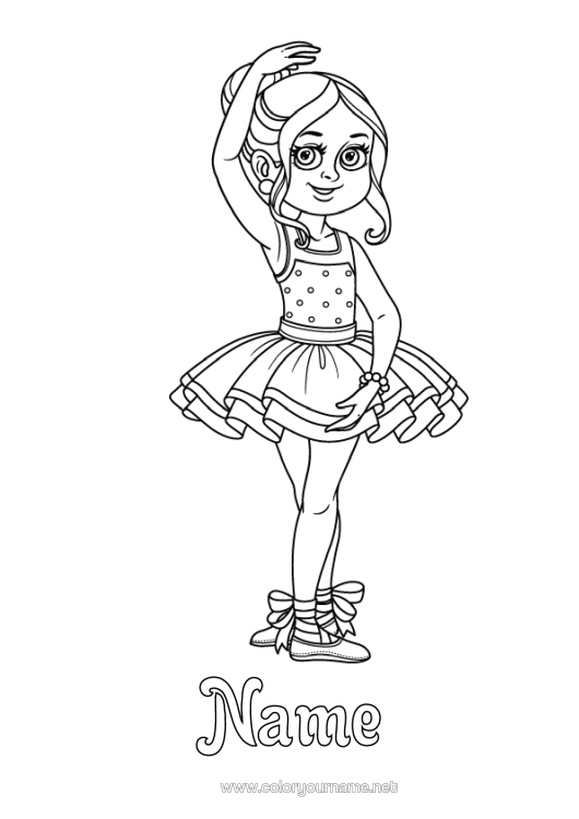 Colouring page to print Sport Dance Girl Artistic Sports Ballet