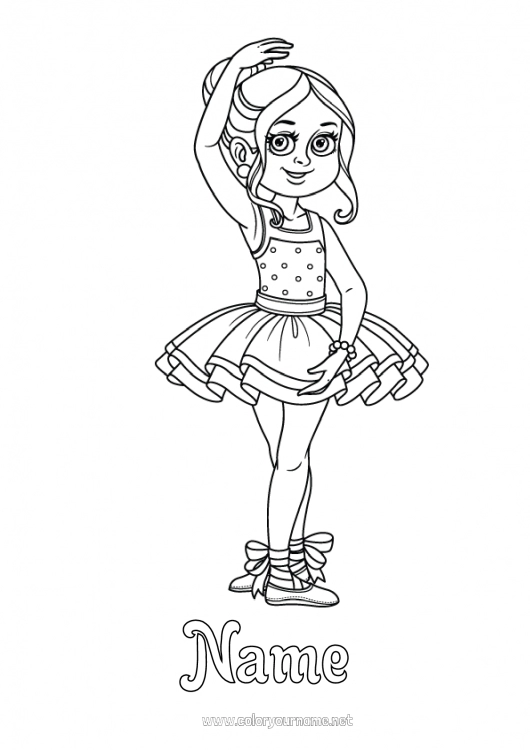 Coloring page to print Sport Dance Girl Artistic sports Ballet