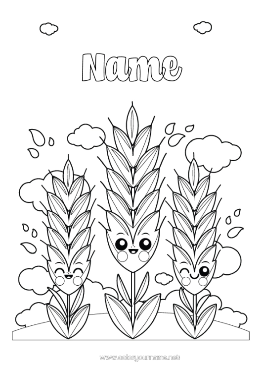 Colouring page to print Wheat