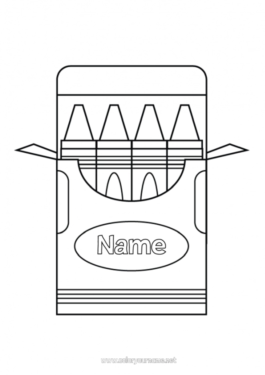 Coloring page to print Coloured pencil Easy coloring pages Pencil Back to School School supplies