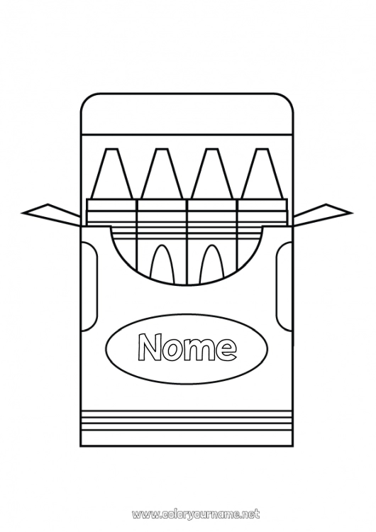 Pagina da colorare da stampare Matita colorata Disegni da colorare facili Matita Rientro a scuola Forniture scolastiche