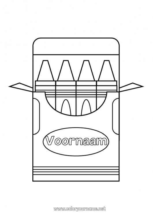 Kleurplaat om af te drukken Kleurpotlood Eenvoudige kleurplaten Potlood Terug naar school Schoolbenodigdheden