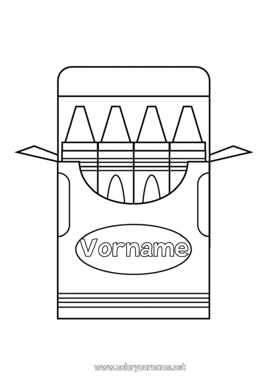 Malvorlage zum Ausdrucken Buntstift Einfache Ausmalbilder Bleistift Schulbeginn Schulbedarf