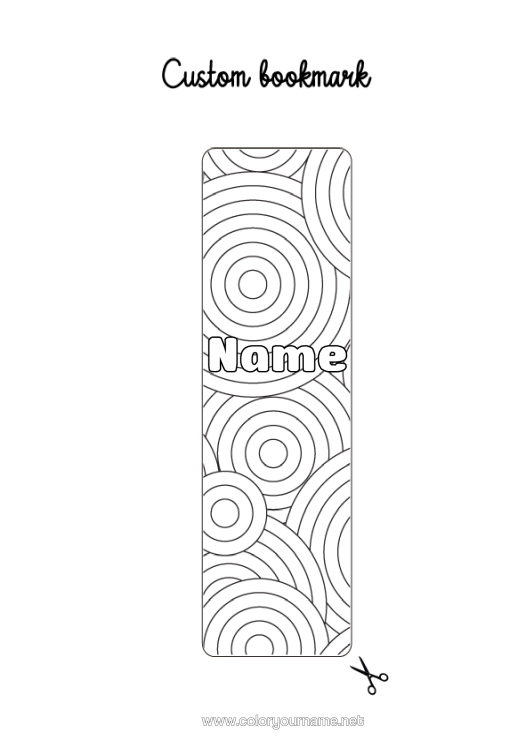 Colouring page to print Summer Bookmark Zentangle Geometric Shapes