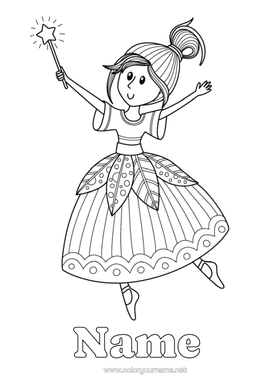 Colouring page to print Fairy Tale Fairy