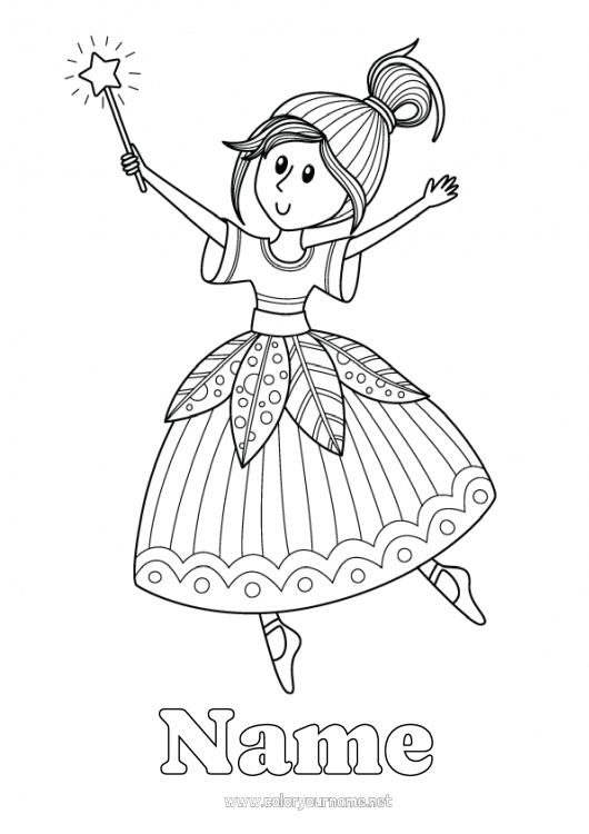 Coloring page to print Fairy tale Fairy